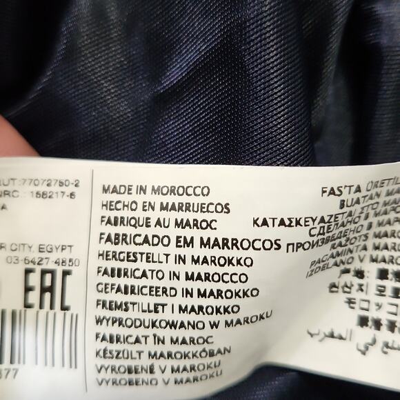 Mango Navy Blue Faux Wrap Dress Size 4 Midi Academia Long Sleeve Business - Picture 10 of 10